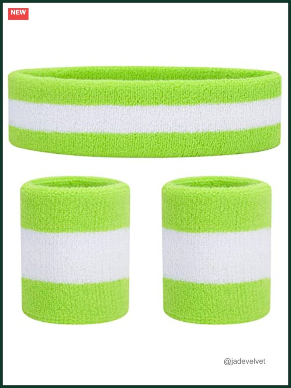 Cotton Spandex Sweatband Set Headband Wristbands Gym Workout 80s Costume